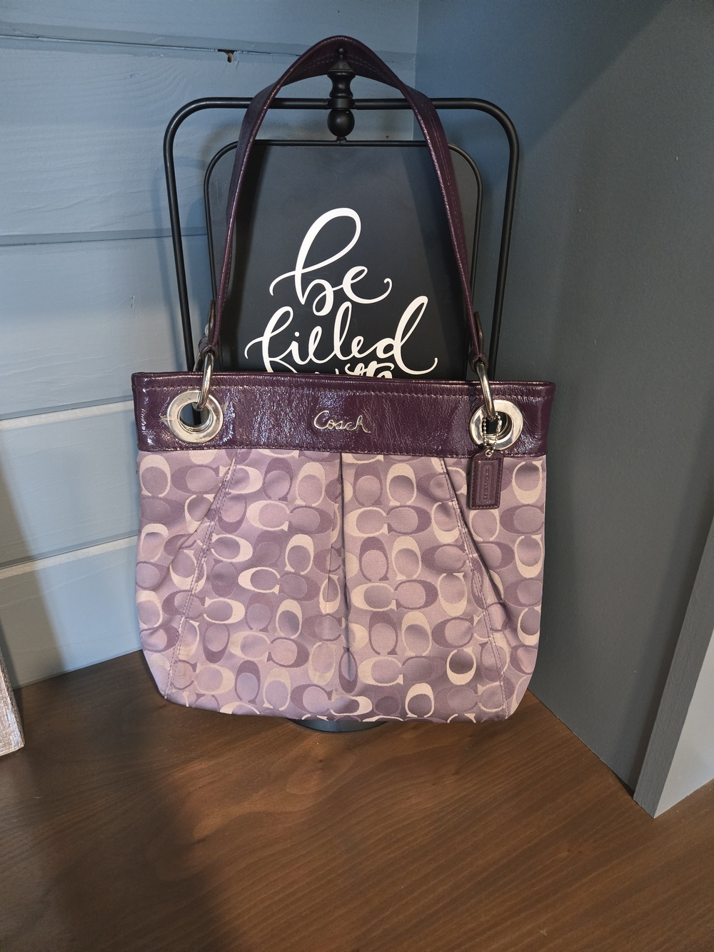 Coach Signature Purple Tote Bag